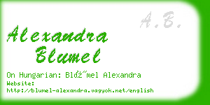 alexandra blumel business card